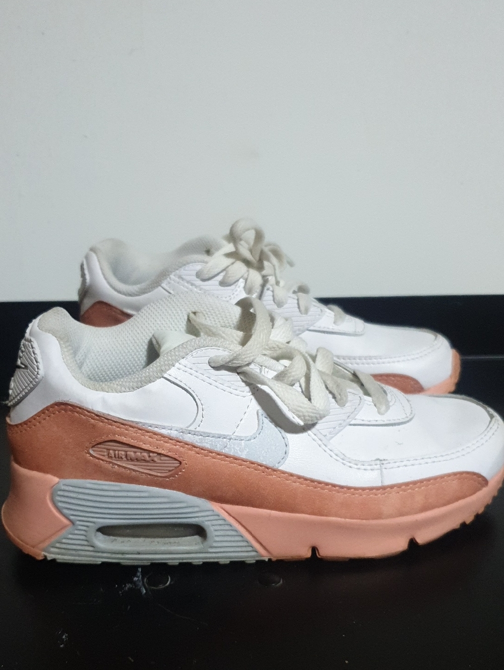 Nike Kids Air Max Sneakers in White and Dusty Peach